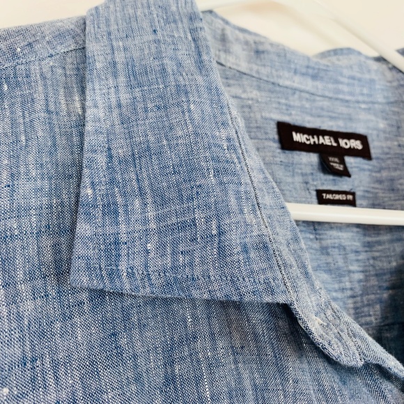Michael Kors Mens Button Down Shirt 3XL 100% Linen - Picture 2 of 7